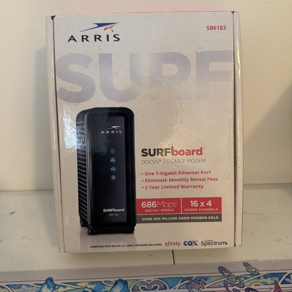 ARRIS SURFboard SB6183 DOCSIS 3.0 Cable Modem Black SB6183-RB Xfinity Cox